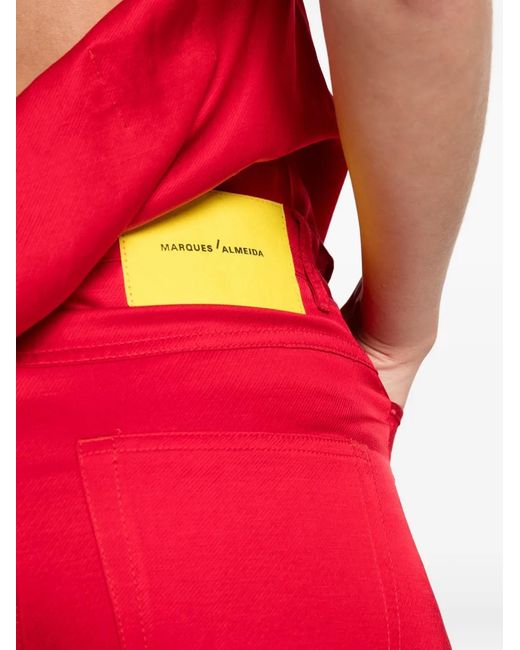 Marques'Almeida Red Satin Cargo Pants