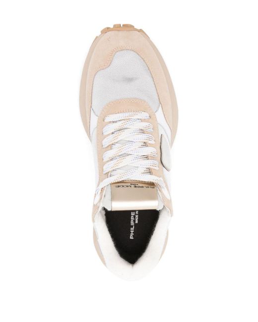 Philippe Model White Logo-patch Panelled Sneakers