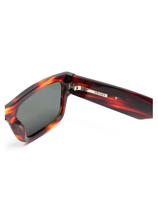 Prada Gray Rectangle-Frame Sunglasses for men