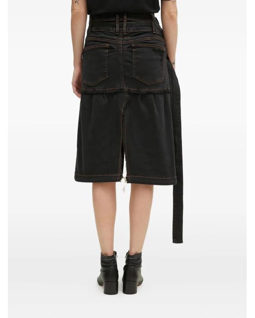 OTTOLINGER Black Frayed Split Skirt
