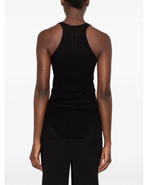 Rick Owens Black Ribbed-Knit Tank Top