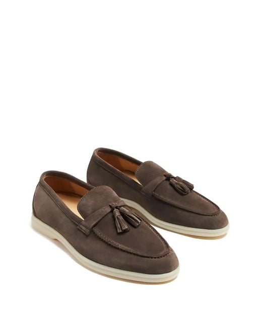 Scarosso Brown Leandra Tassel-Suede Loafers