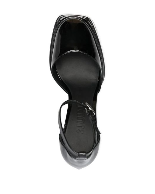 3Juin Black 115Mm Platform Leather Pumps