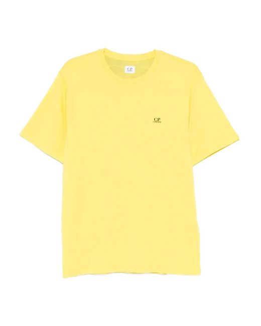 メンズ C P Company ロゴ Tシャツ Yellow
