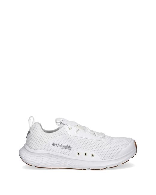 Columbia White Pfg Castback Perforated Panelled Sneakers for men