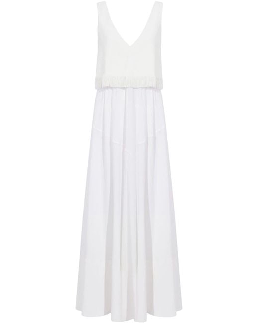 Lynda Dress In Textured Marocaine With Boucle di Proenza Schouler in White