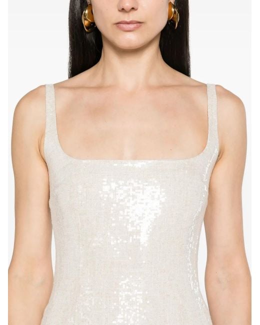 16Arlington White Neutral Sior Sequin-Embellished Mini Dress