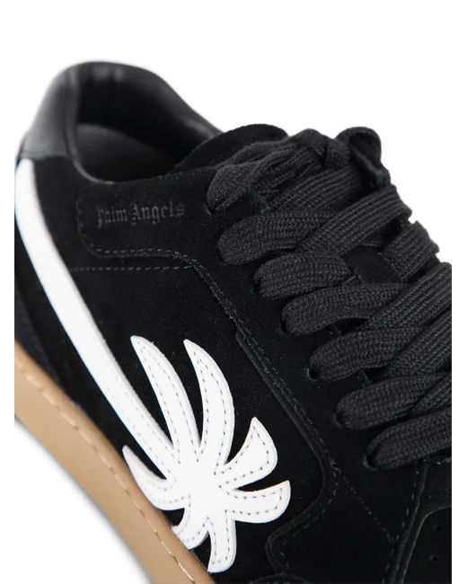 Palm Angels Black Palm-Tree Suede Sneakers