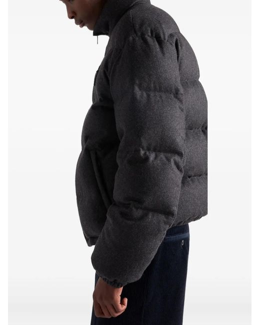 Prada Black Cashmere-Down Puffer Coat for men