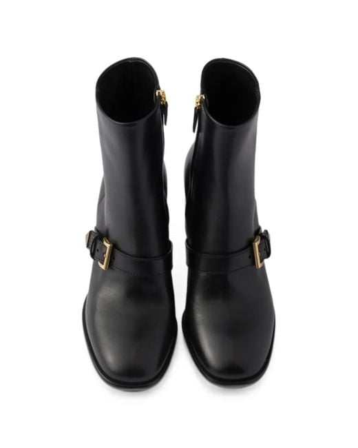 Prada Black Leather Booties
