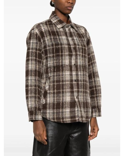DUNST Brown Checked Patch-Pocket Shirt