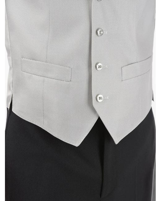 Corneliani White Single-Breasted V-Neck Waistcoat for men