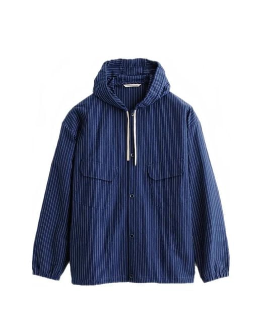 A Kind Of Guise Blue Tsavo Striped Hooded Jacket for men