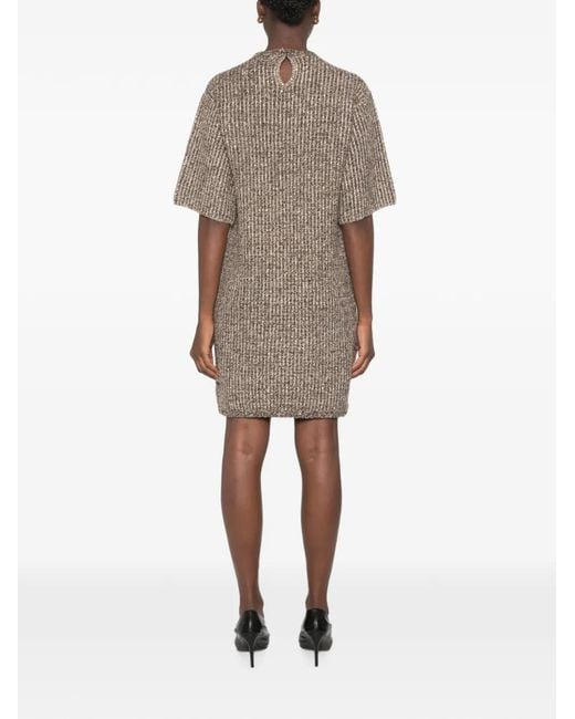Fabiana Filippi Gray Sequin-Embellished Bouclé Mini Dress