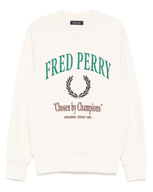 Sudadera con logo bordado Fred Perry de hombre de color Gray