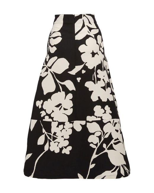 La DoubleJ A-long Floral-print Midi Skirt in Black | Lyst Canada