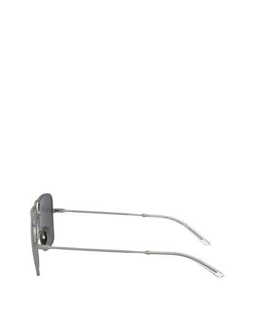 Giorgio Armani Gray Geometric-Frame Sunglasses for men