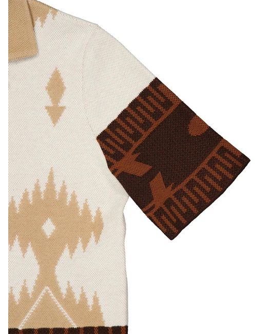 Alanui White Patterned Piqué Shirt for men