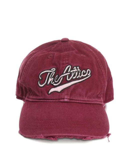The Attico Logo-Embroidered Frayed-Edge Baseball Cap