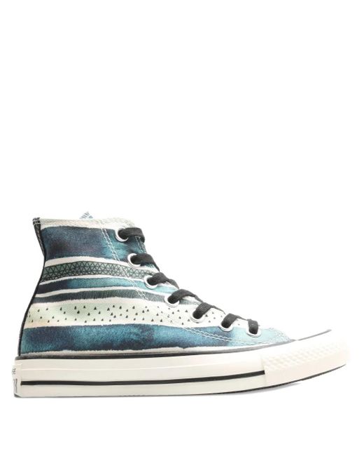 Converse Blue Stripe-Pattern Sneakers