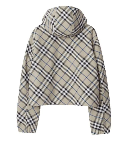 Burberry クロップド リバーシブル チェック ジャケット Gray