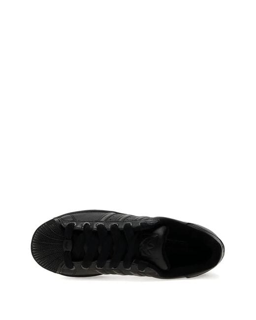 Adidas Black Superstar Ii Shell-Toe Three-Stripe Sneakers for men