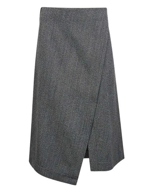 Studio Nicholson Gray Asymmetric Wrap Skirt