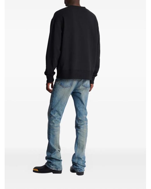 Sudadera de algodón con logo estampado Balmain de hombre de color Black