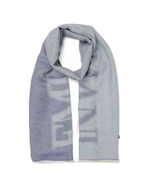 Emporio Armani Blue Logo-Detail Scarf