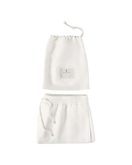 Brunello Cucinelli White Swim Shorts for men