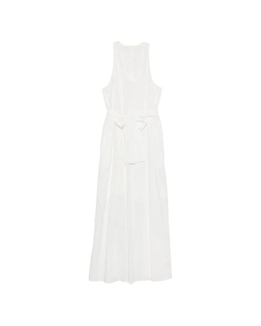 MOUTAKI White V-Neck Maxi Dress