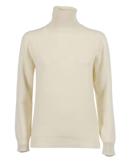 Kangra White Seamless Turtleneck Sweater
