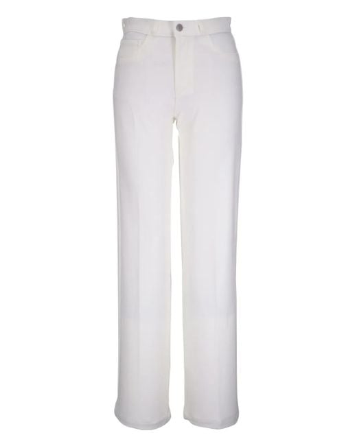L'Agence White Straight-Leg Jeans