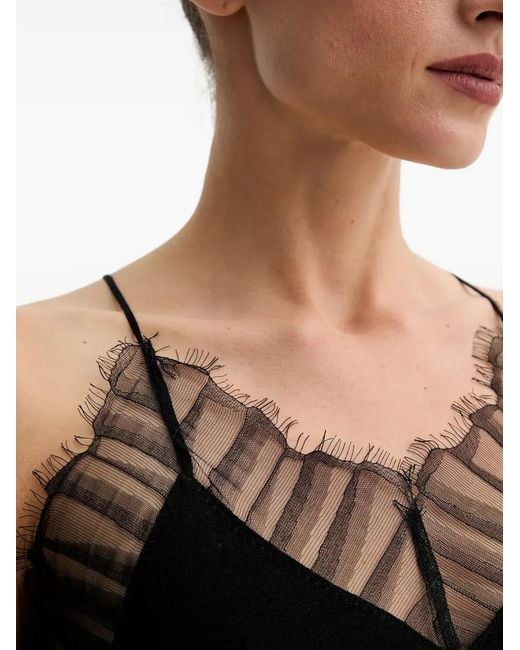 IRO Black Lace V-Neck Blouse