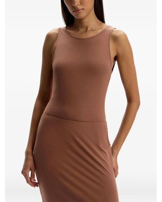 12 STOREEZ Brown Stretch Pencil Skirt