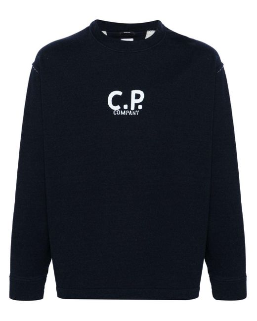 C P Company Sweater Met Logoprint in het Blue voor heren