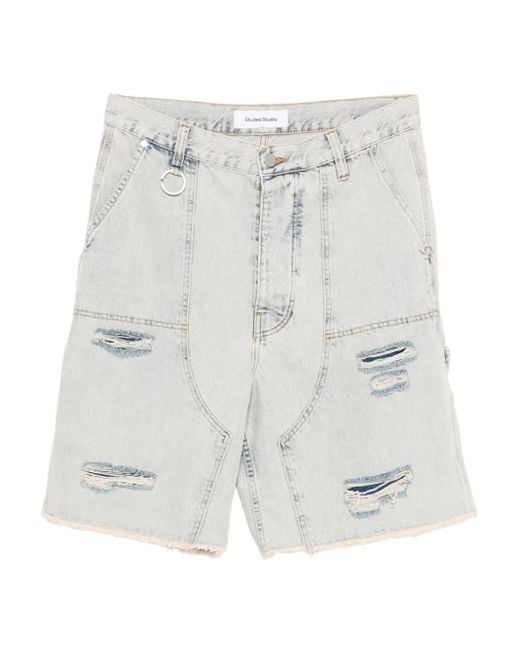 Etudes Studio White Distressed Pocket Shorts