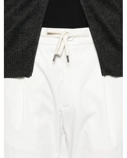 Herno White Drawstring-Waist Trousers for men