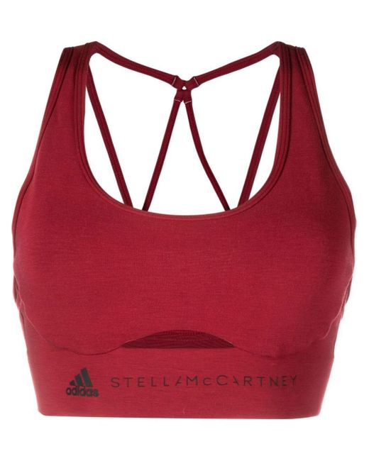 adidas By Stella McCartney Sport-bh in het Rood | Lyst NL