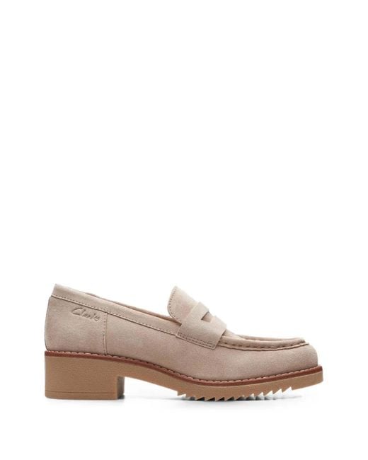 Clarks Natural Eden Style Suede Loafers