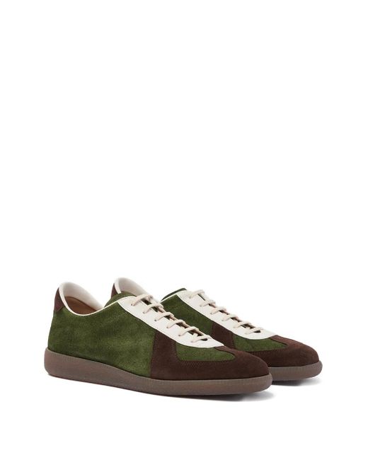 Scarosso Green Two-Tone Suede Sneakers for men