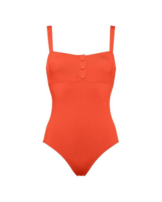 Eres Red Dahabiya Button-Detail Swimsuit