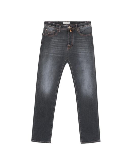 Jacob Cohen Gray Slim-Fit Five-Pocket Jeans for men