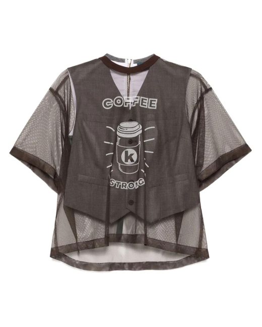 Kolor グラフィック トップ Gray