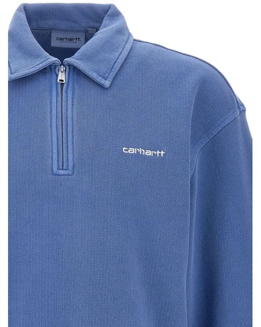 Carhartt ハーフジップ ポロシャツ Blue