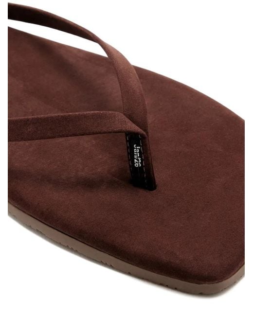 TKEES Brown Lily Suede Flip-Flops