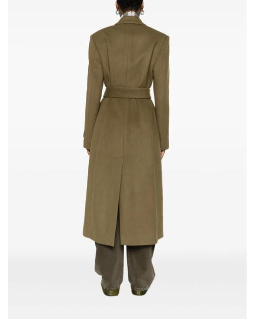 MSGM Green Belted Double-Breasted Coat