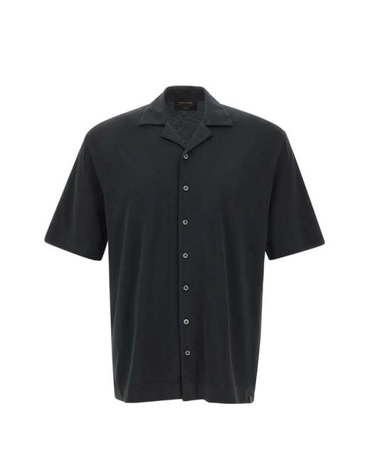 Gran Sasso Black Short-Sleeve Shirt for men