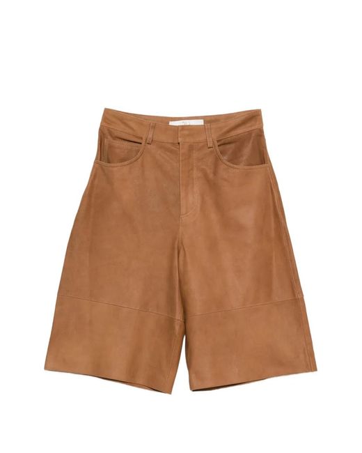 Tela Brown Pocket Panelled Shorts
