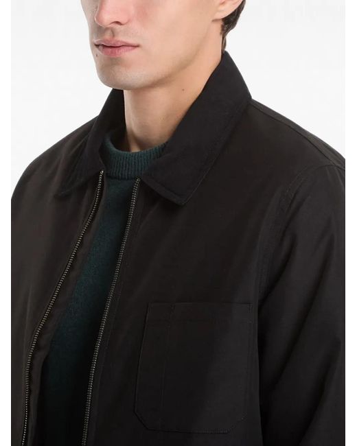 Samsøe & Samsøe Black Sarobin P Zip-Up Chest-Pocket Jacket for men